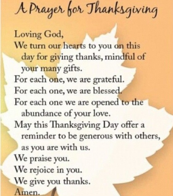 A prayer for Thanksgiving
